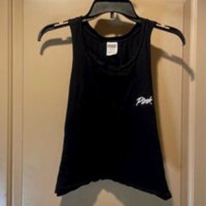 Pink black racerback cropped Tank top size small